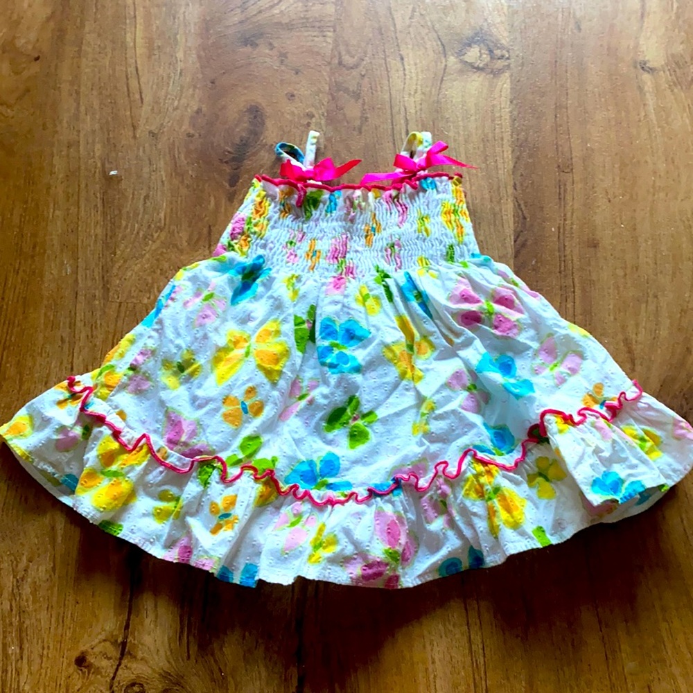 Butterfly Print Spaghetti Strap Dress Size 3/6M.